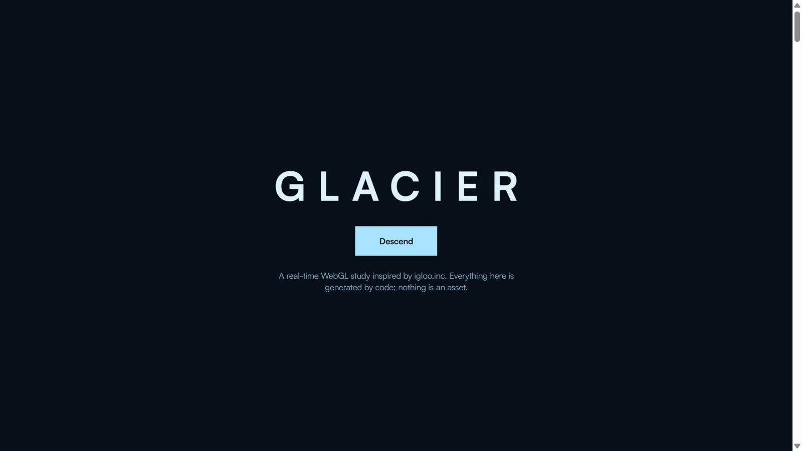 Glacier procedural WebGL